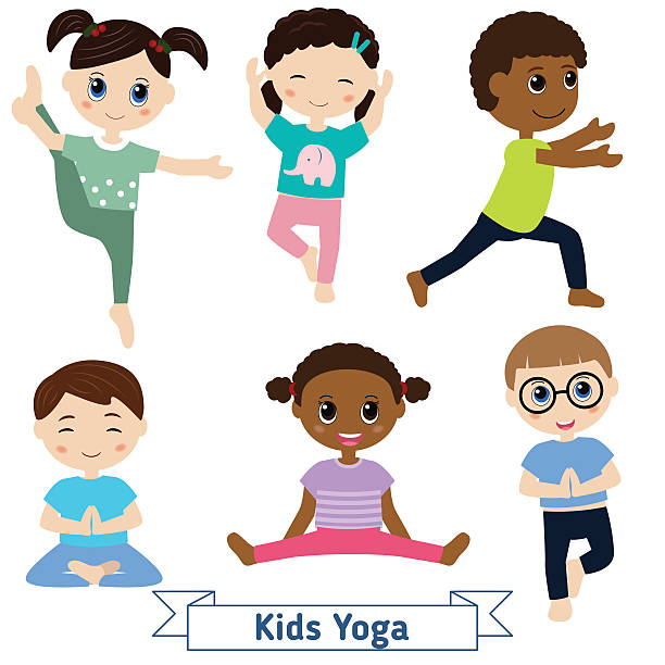 Best Kids Yoga Illustrations, Royalty.