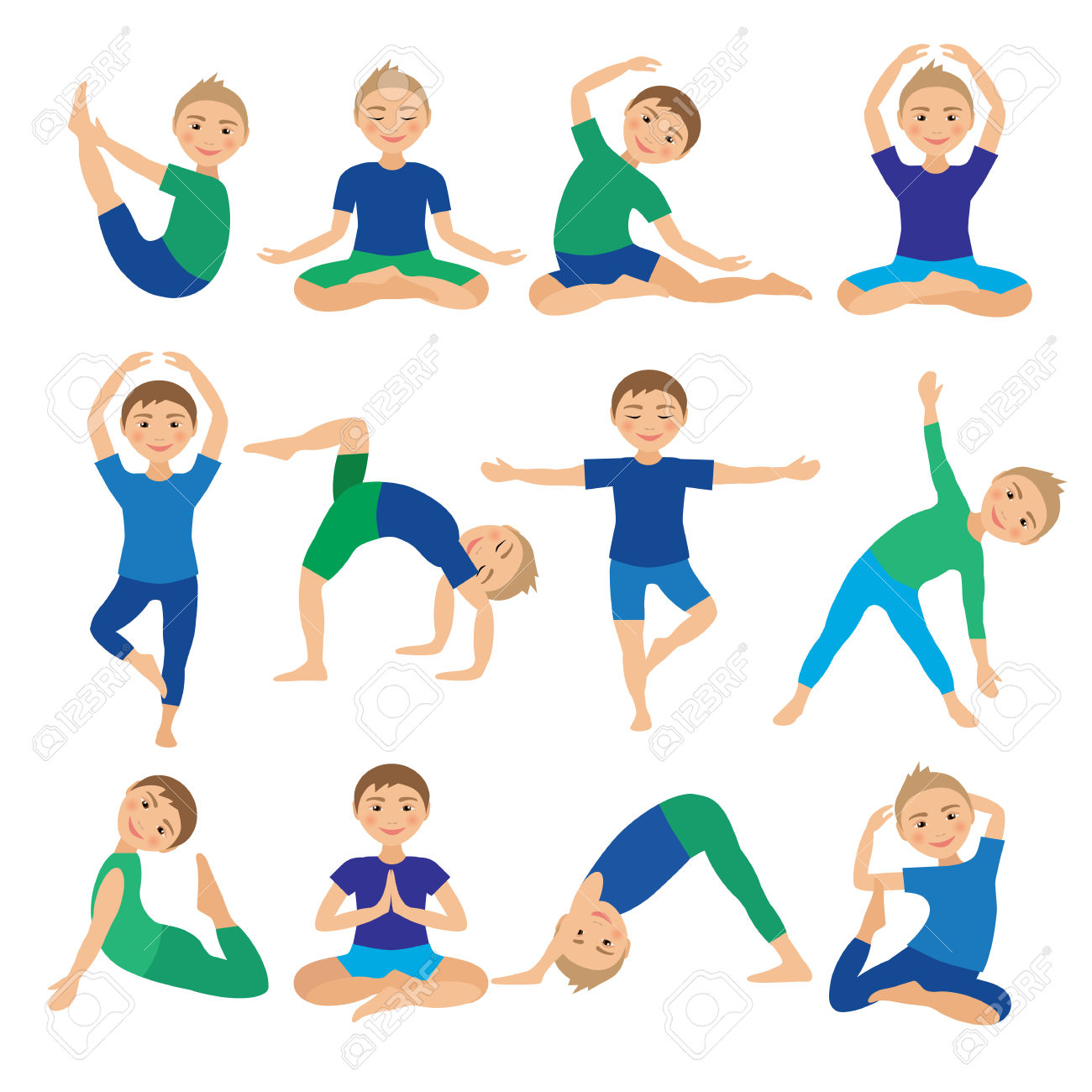 Kids Yoga Cartoon Kids Yoga Poses Childrens Yoga Yoga For Kids | Images ...