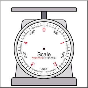 Clip Art: Weights and Measures: Kilogram Blank Scale Color.