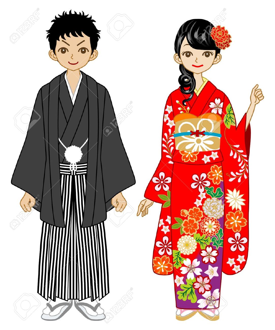 Национальный костюм японии рисунок 37 фото