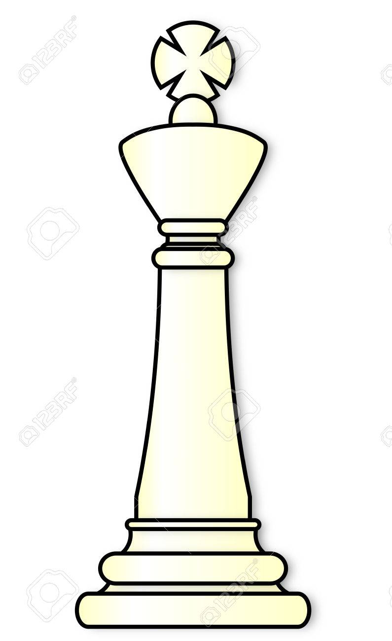 King chess piece over a white background.