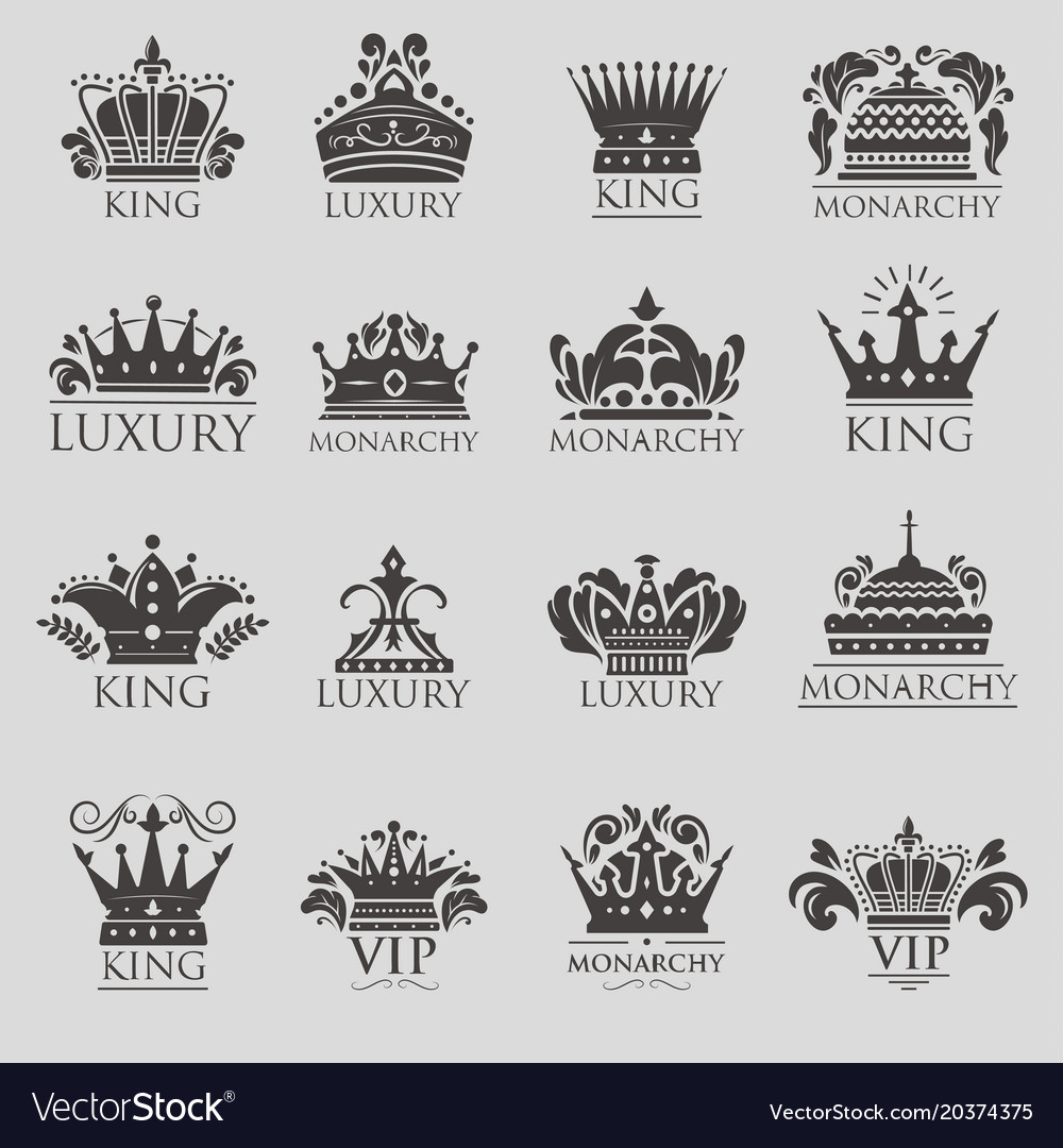 King crown logo vintage premium golden.