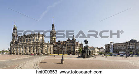 Stock Photo of Germany, Saxony, Dresden, Theatre Square with.