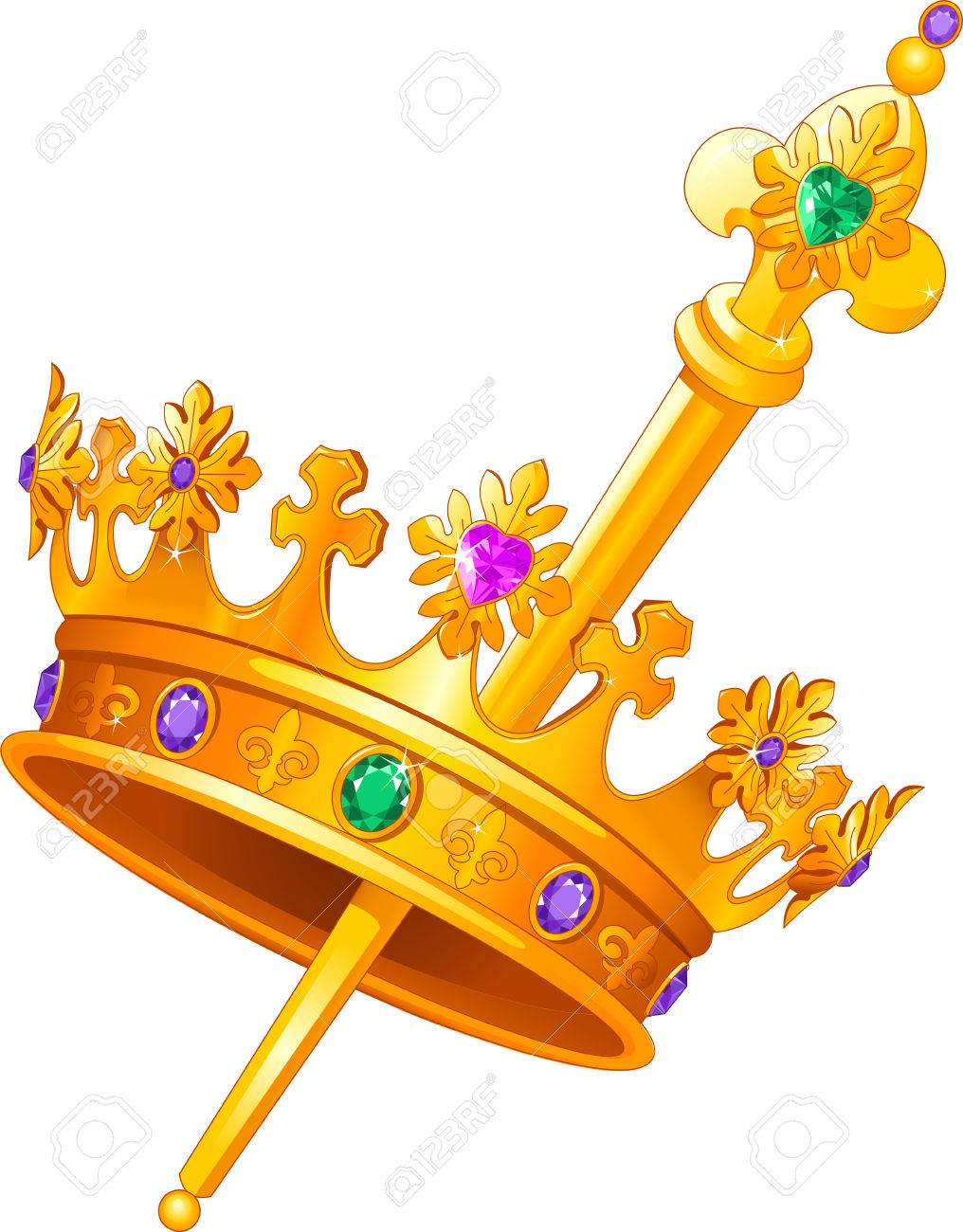Crown And Scepter Clipart.