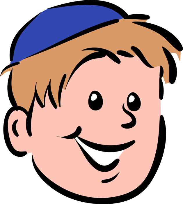 Download Vector Illustration Of Boy Wears Jewish Kippah Kip.