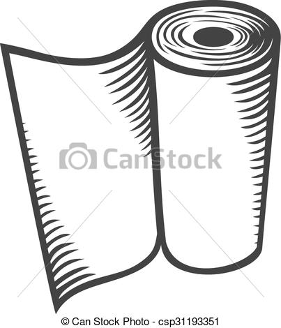 Clipart Vector of paper towel (kitchen paper roll, hand paper.
