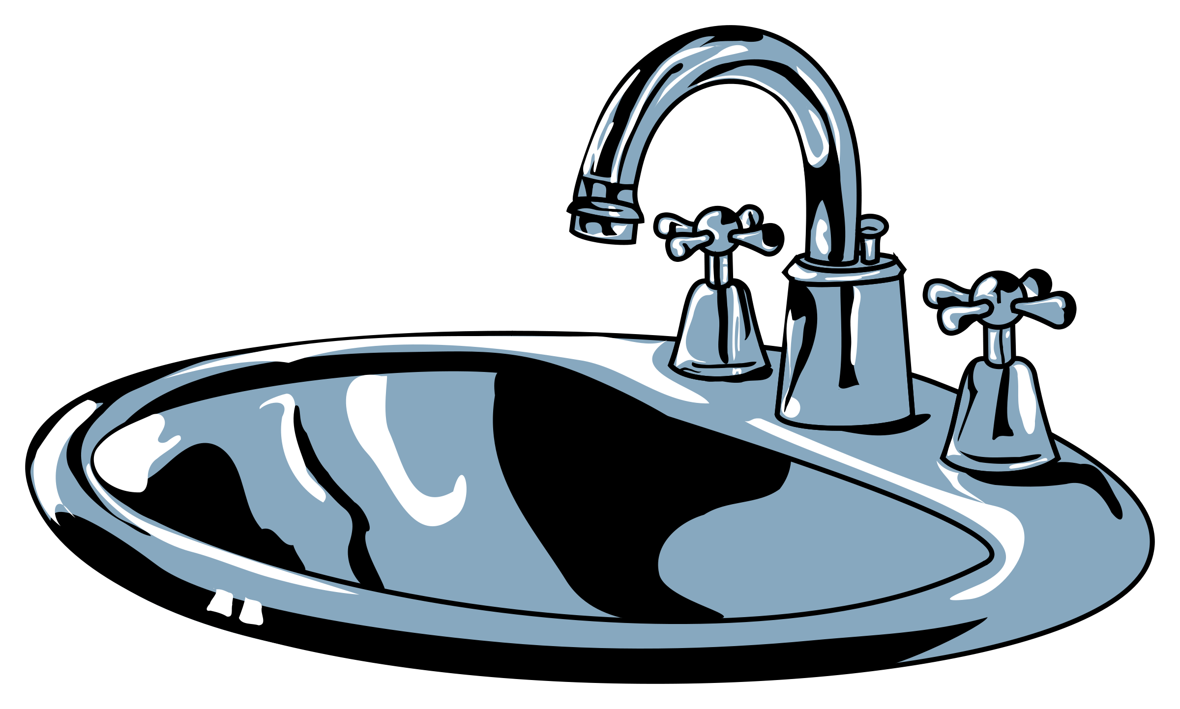 bathroom sink clipart black and white