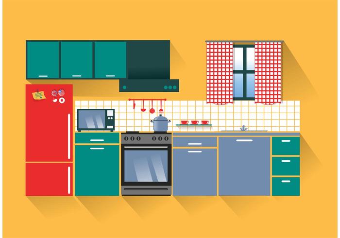 modern kitchen design clipart