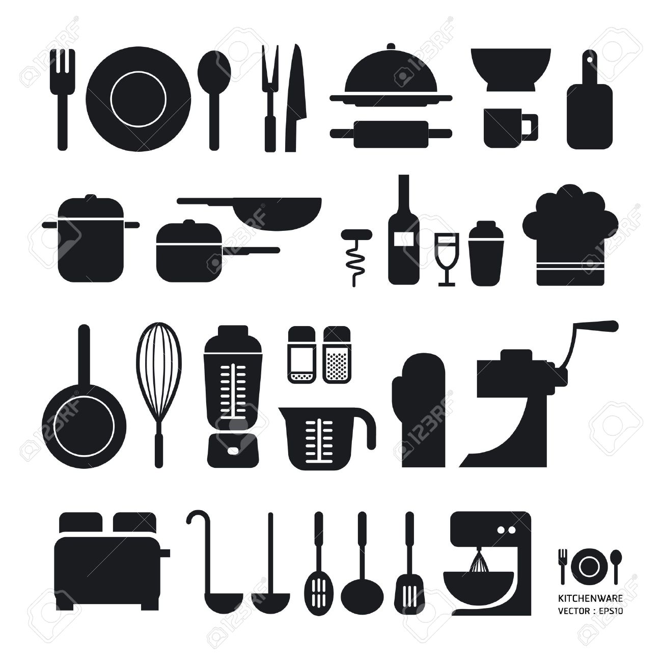Kitchen Tool Icons Collection Can Be Used For Infographics.