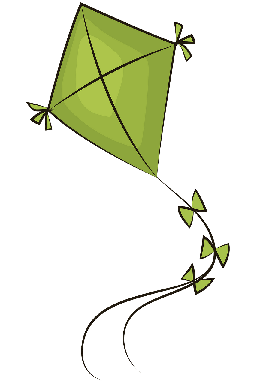 Green kite clipart. Free download..