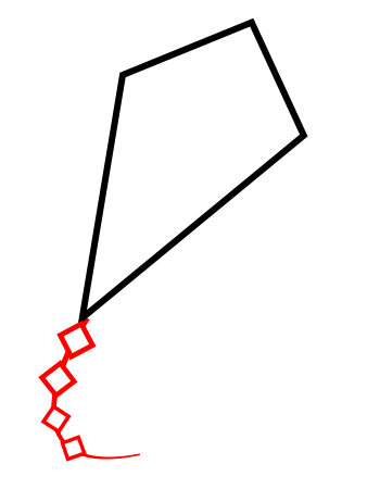 Drawing a cartoon kite.