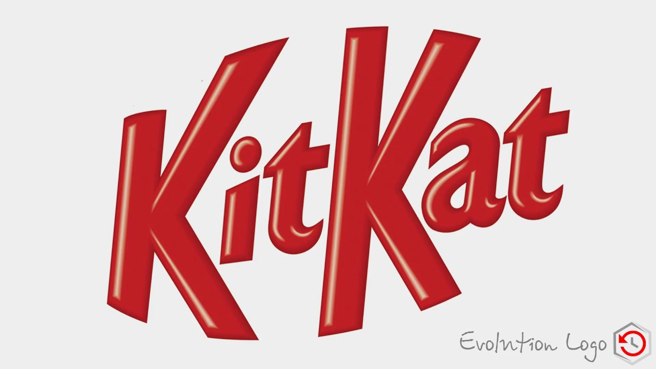 Evolution of the Kit Kat logo.