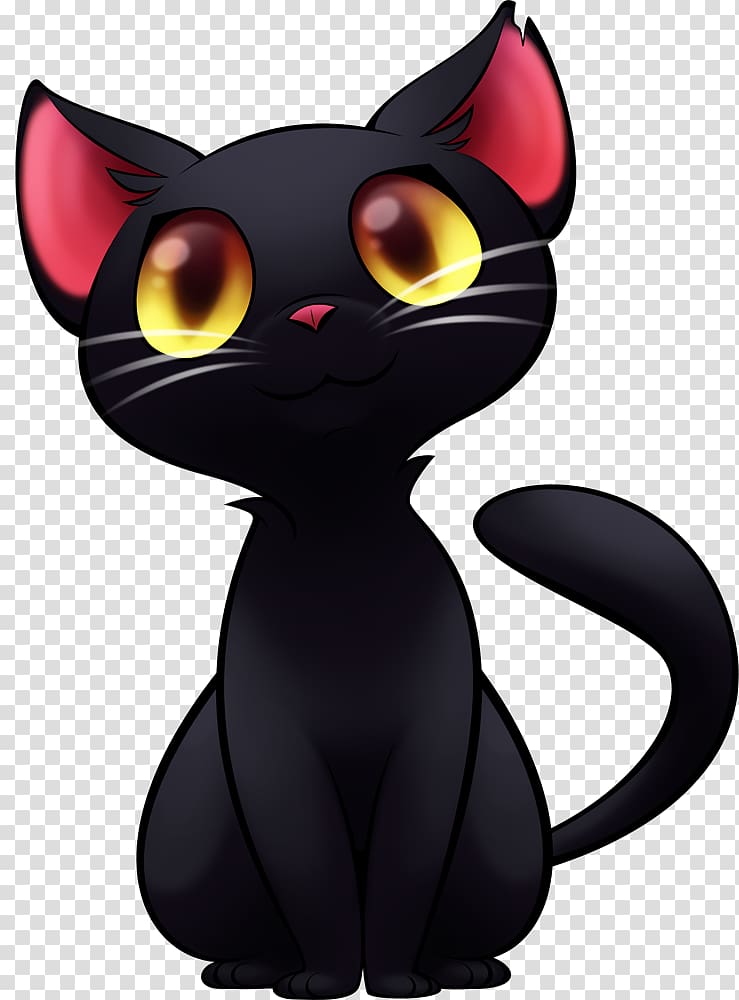 Black cat illustration, Black cat Kitten Cartoon , Black Cat.