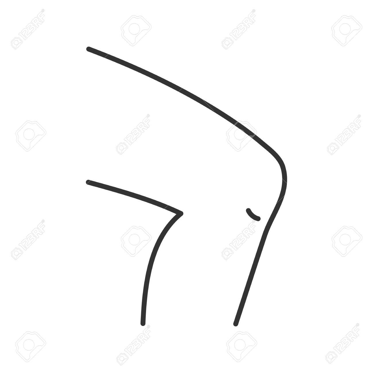 Knee linear icon. Thin line illustration. Contour symbol. Vector...