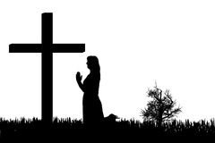 Woman Praying At Cross Clipart & Free Clip Art Images #25589.