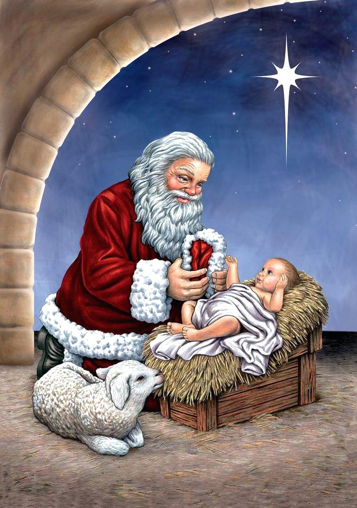 Kneeling Santa Painting at PaintingValley.com.