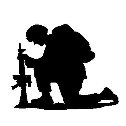 This is the original The Kneeling Soldier standard decal in Black.