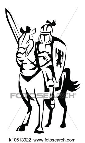 Knight rider horse Clipart.
