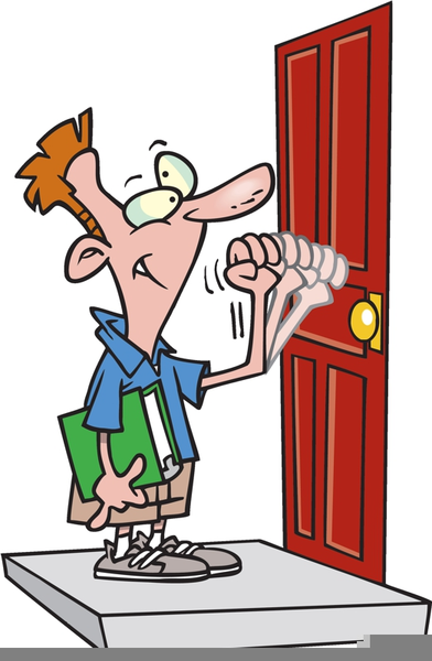 Person Knocking On Door Clipart.