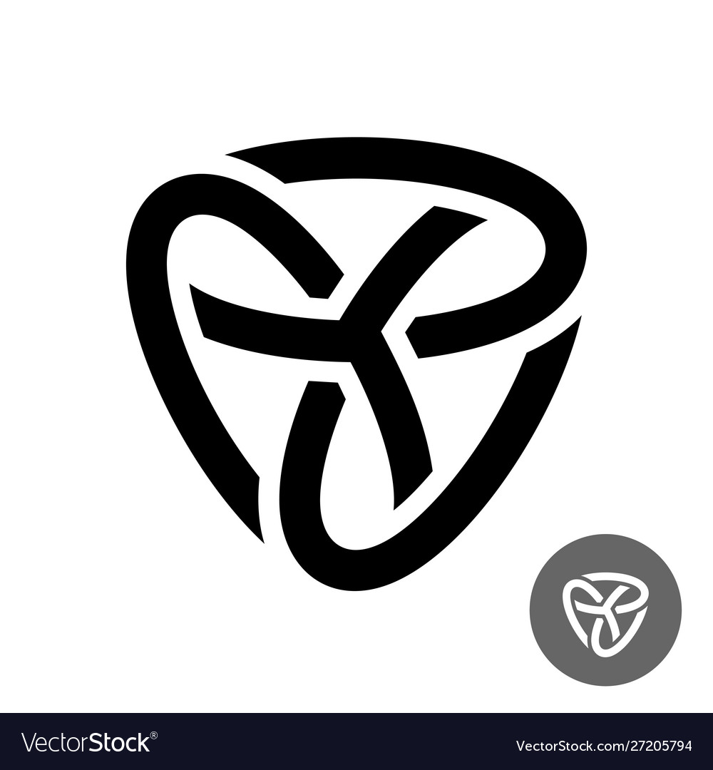 Abstract triple knot logo three ovals connected.