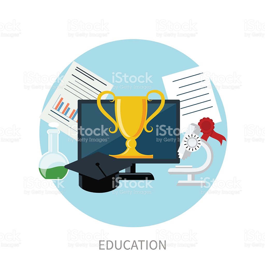Knowledge Collected From Around The World Concept stock vector art.