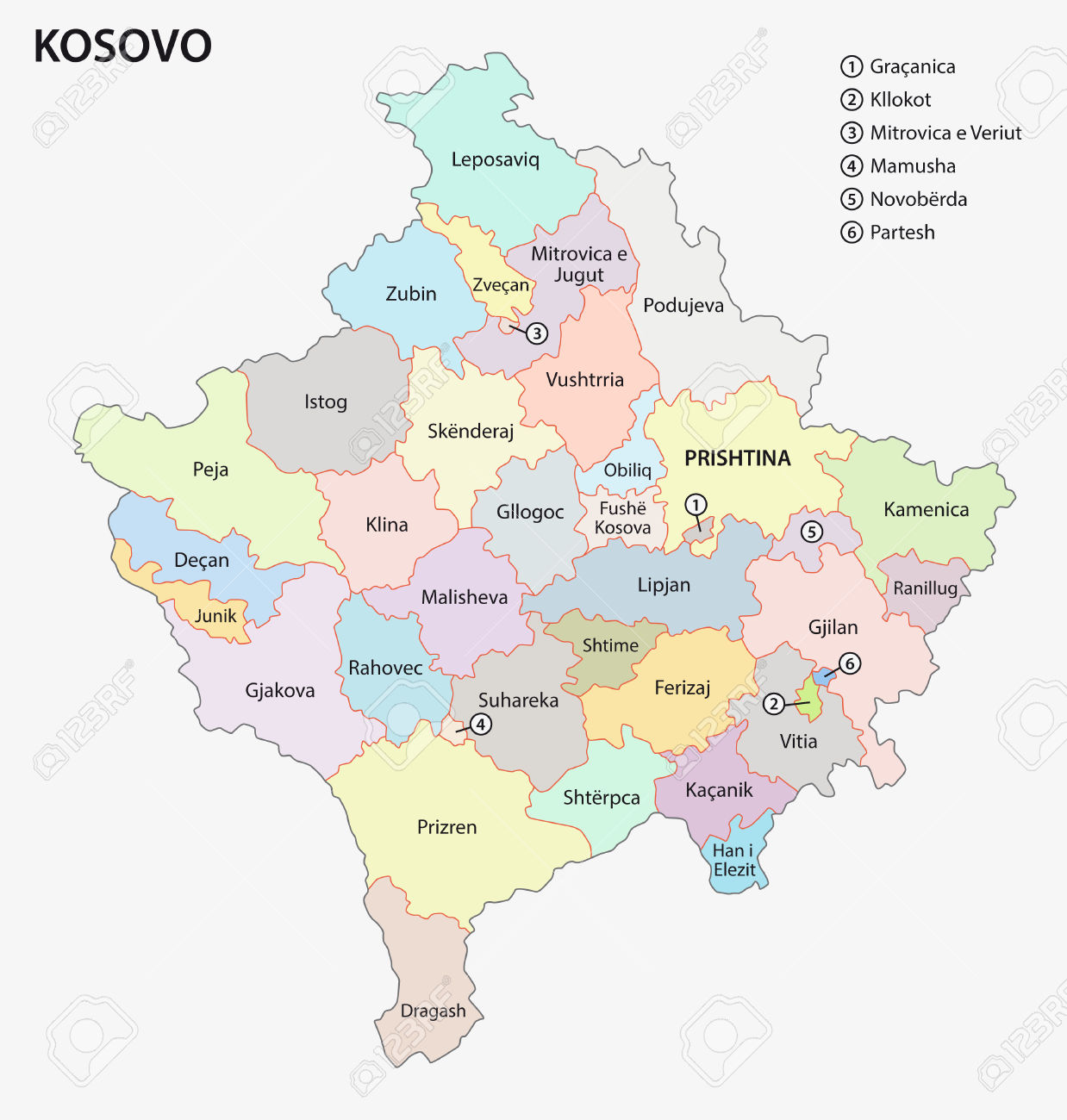 Kosovo Map Clipart.