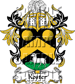 Koster Family Crest apparel, Koster Coat of Arms gifts.