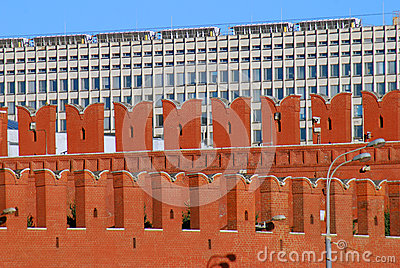 Moscow Kremlin Wall. Stock Photos.