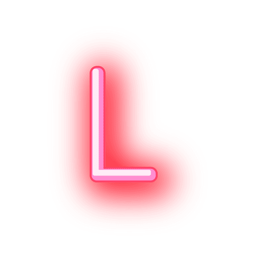 Letterhead red neon letter l.