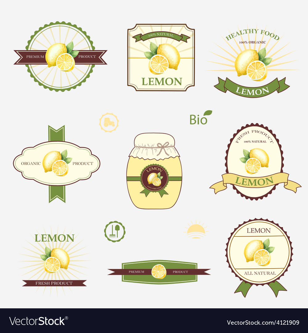 Lemon set of label design and templates.