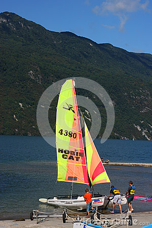 Sailing On Lac Du Bourget Editorial Photography.