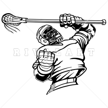Sports Clipart Image of Lacrosse Player Celebrating Cheering.