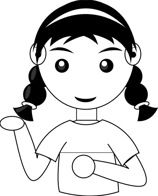 Girl Clipart Png Black And White.