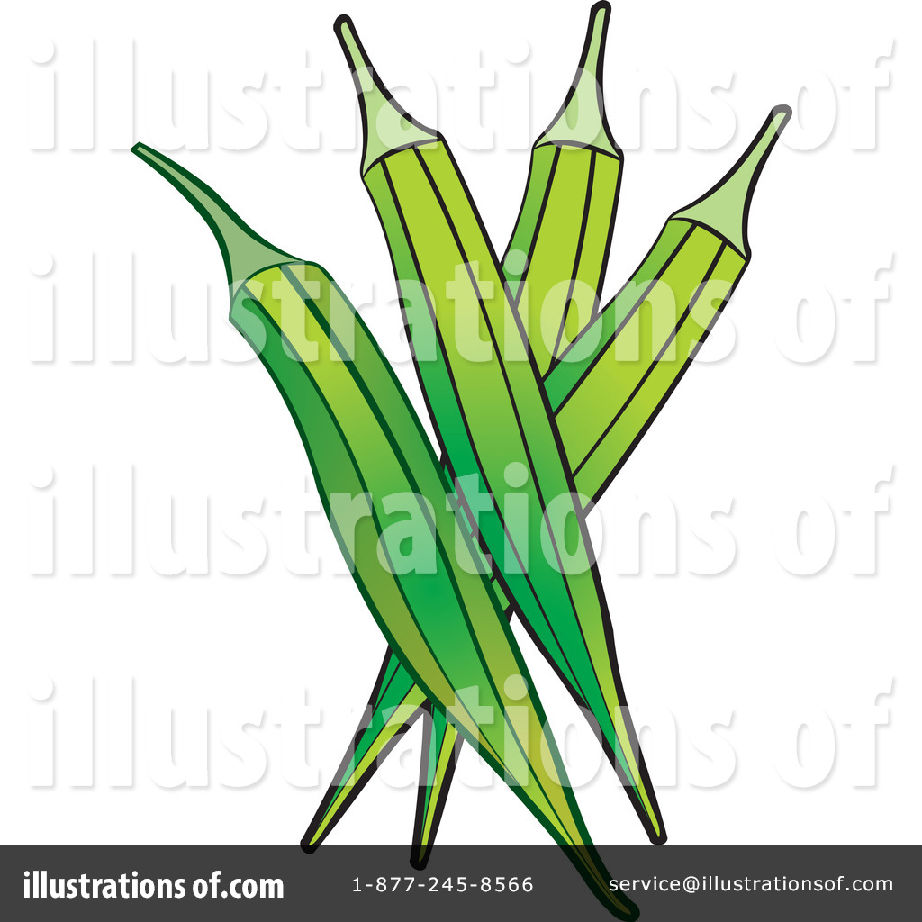 Okra Black And White Clipart.