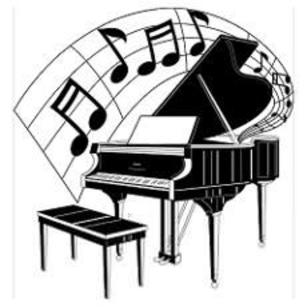 Woman Playing Piano Clipart.