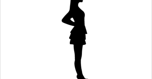 Standing Women Silhouette Graphics.