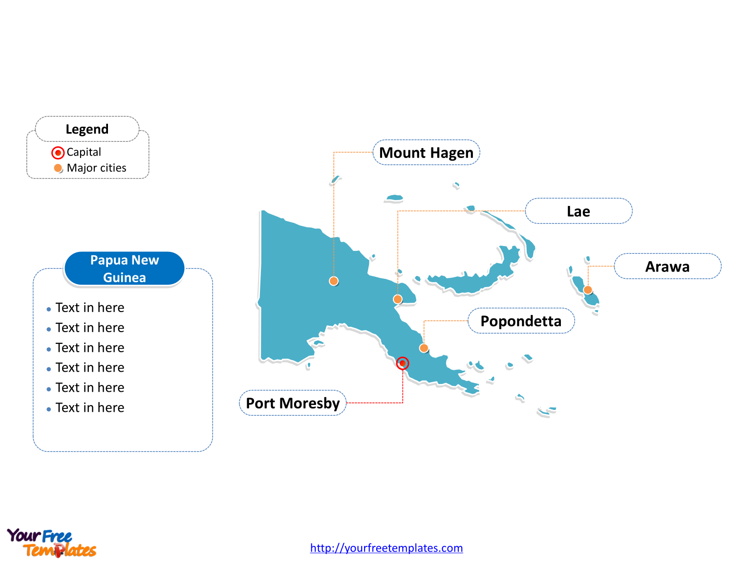 Free Papua New Guinea Editable Map.