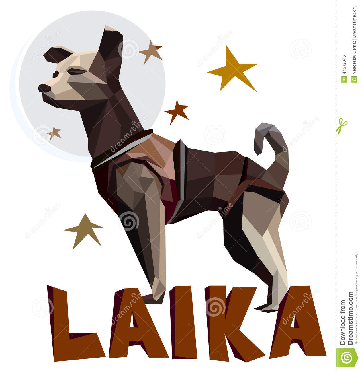 Laika Dog Stock Illustration.