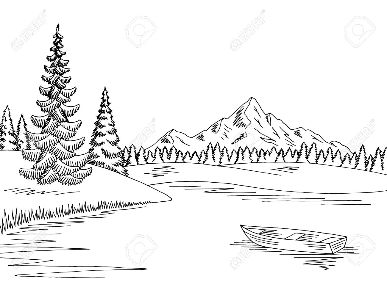 lake black and white clipart 10 free Cliparts | Download images on ...