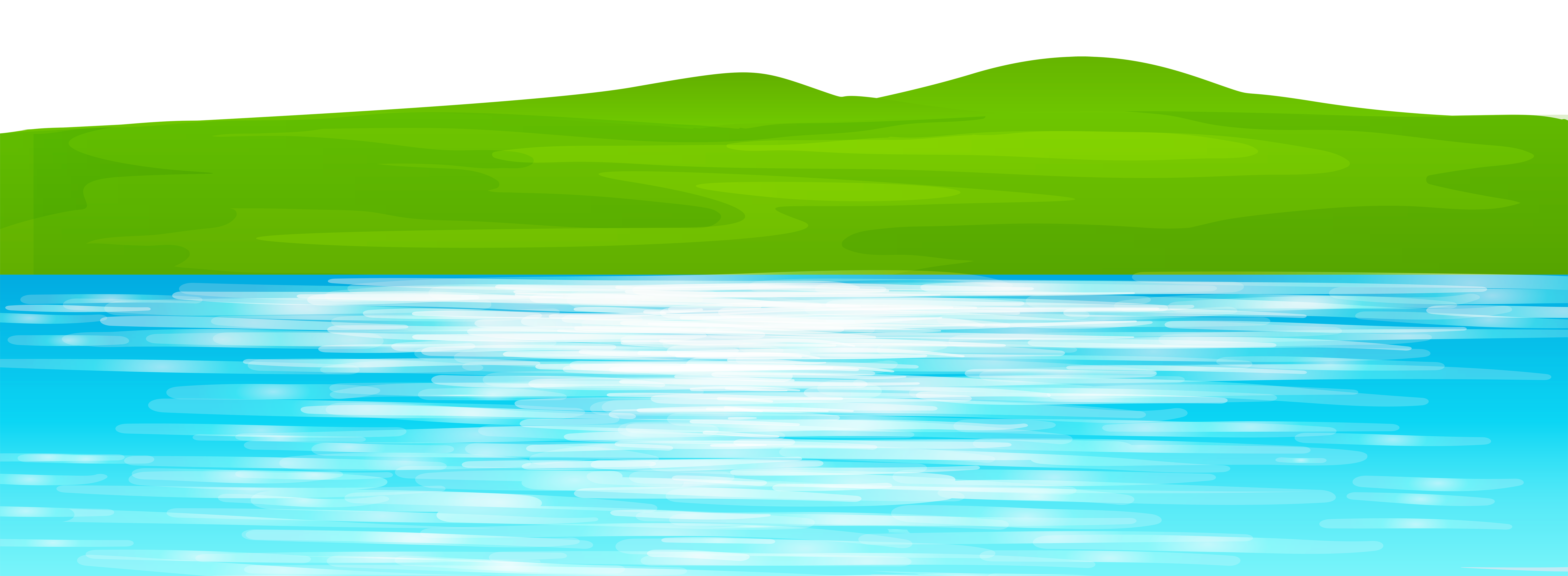 Ground with Lake Transparent PNG Clip Art Image.