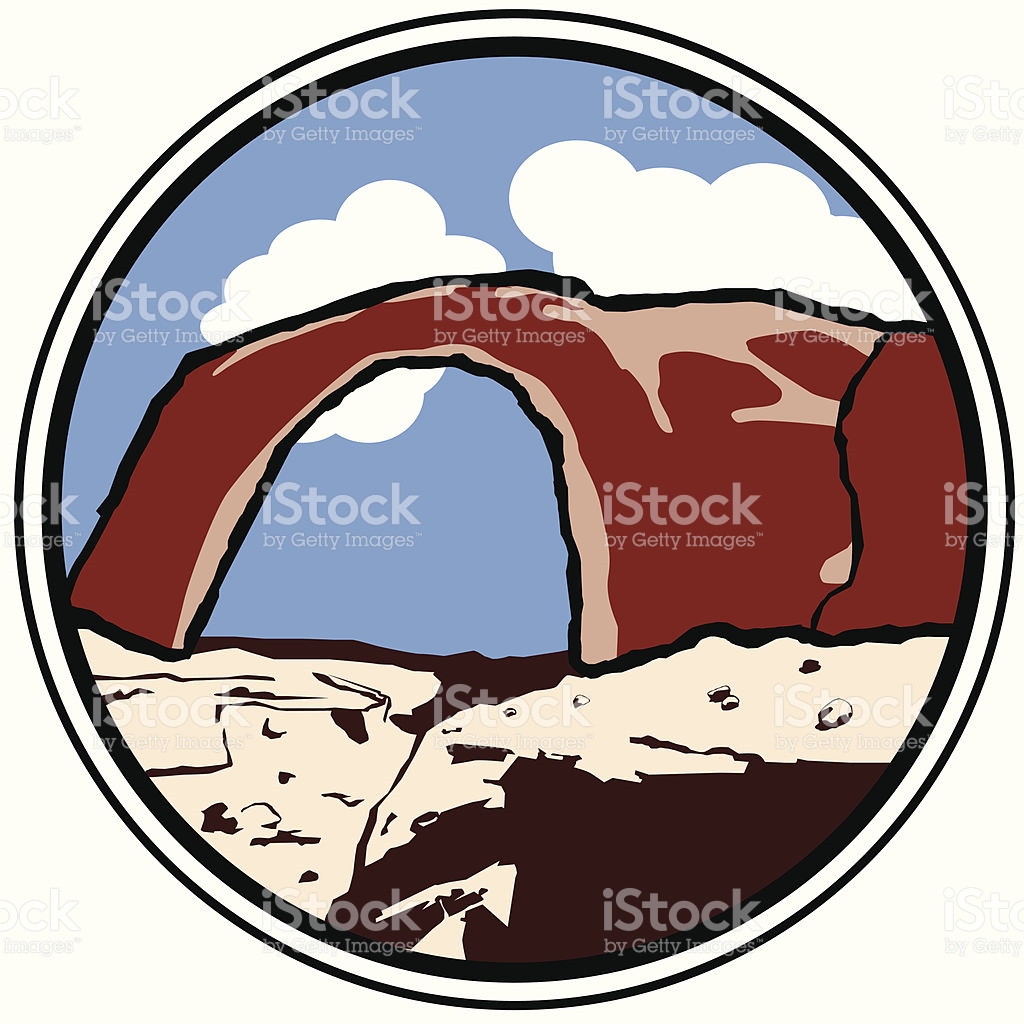 Rainbow Bridge Lake Powell stock vector art 164155277.