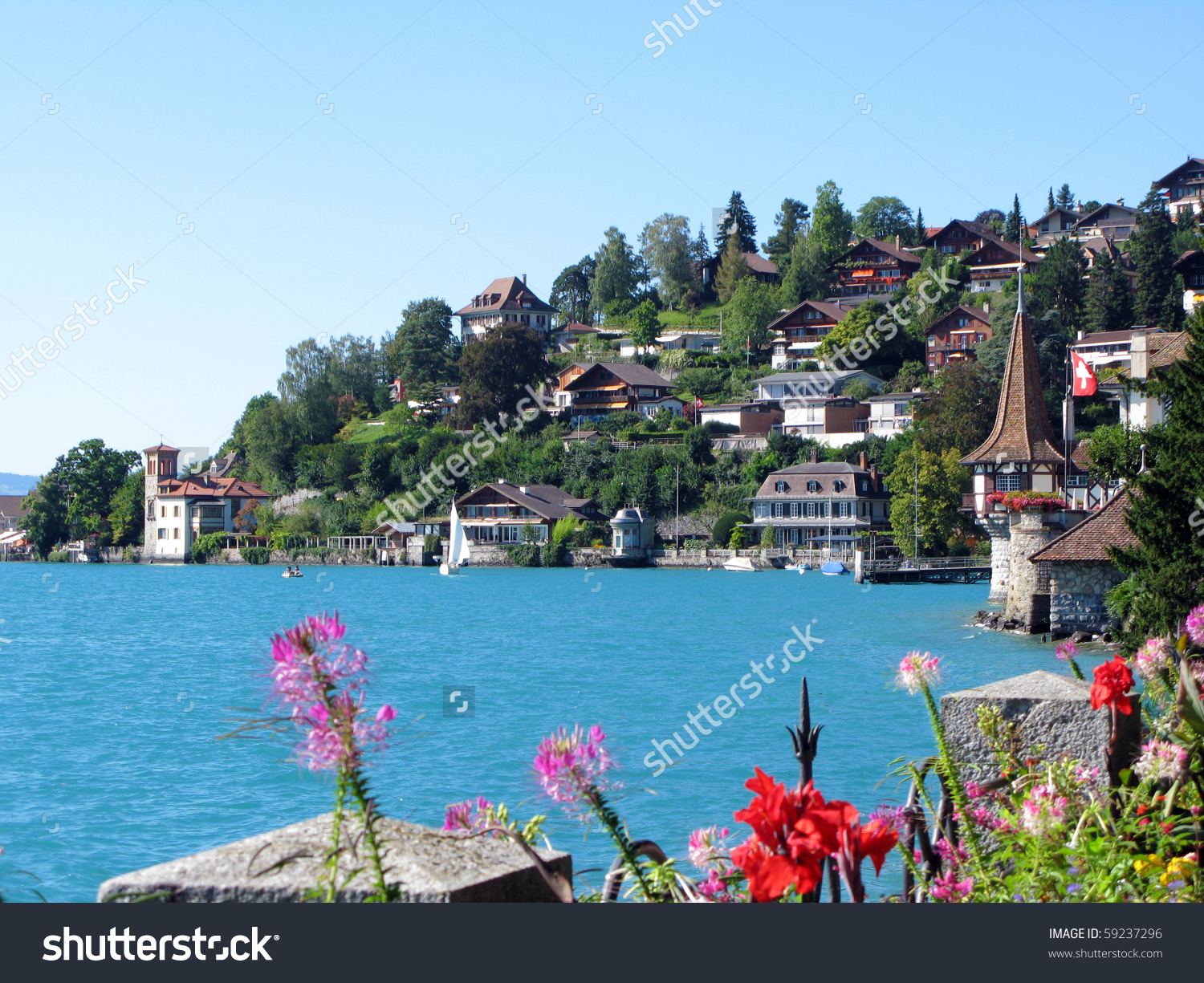 Lake Thun Switzerland Stock Photo 59237296.