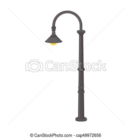 Lamppost with a conic bubble.Lamppost single icon in cartoon style vector  symbol stock illustration web..