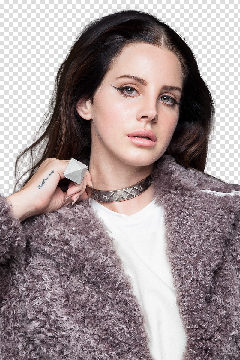 Lana Del Rey, woman wearing coat and white top illustration.