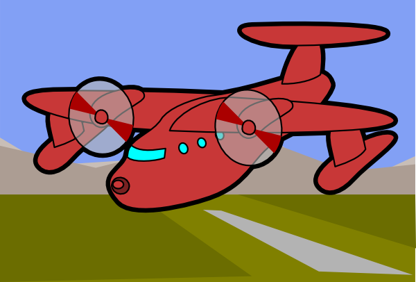 Clipart plane landing.