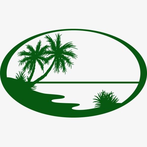 Silhouette Of Summer Seaside Landscape Logo.