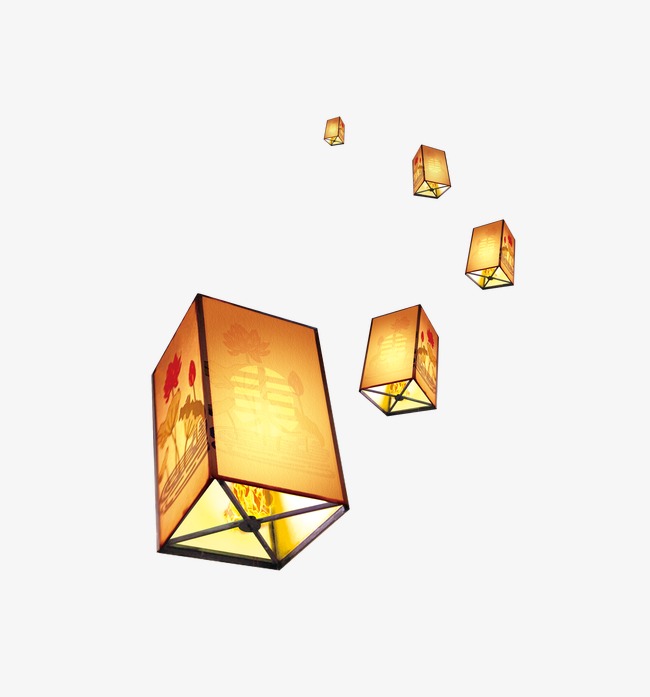 Lanterns, Yellow, Light, Wishing Lamp PNG and PSD File for.