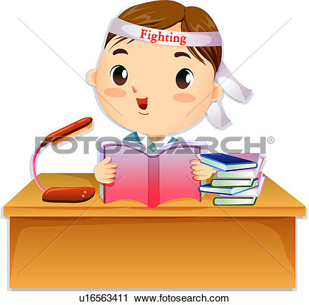 Clipart of preparation, book, entrance exam, image diary.