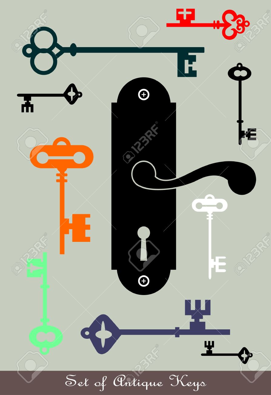 Door Handle Knob Latch Key Keyhole Royalty Free Cliparts, Vectors.