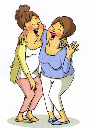 Clipart friends laughing.